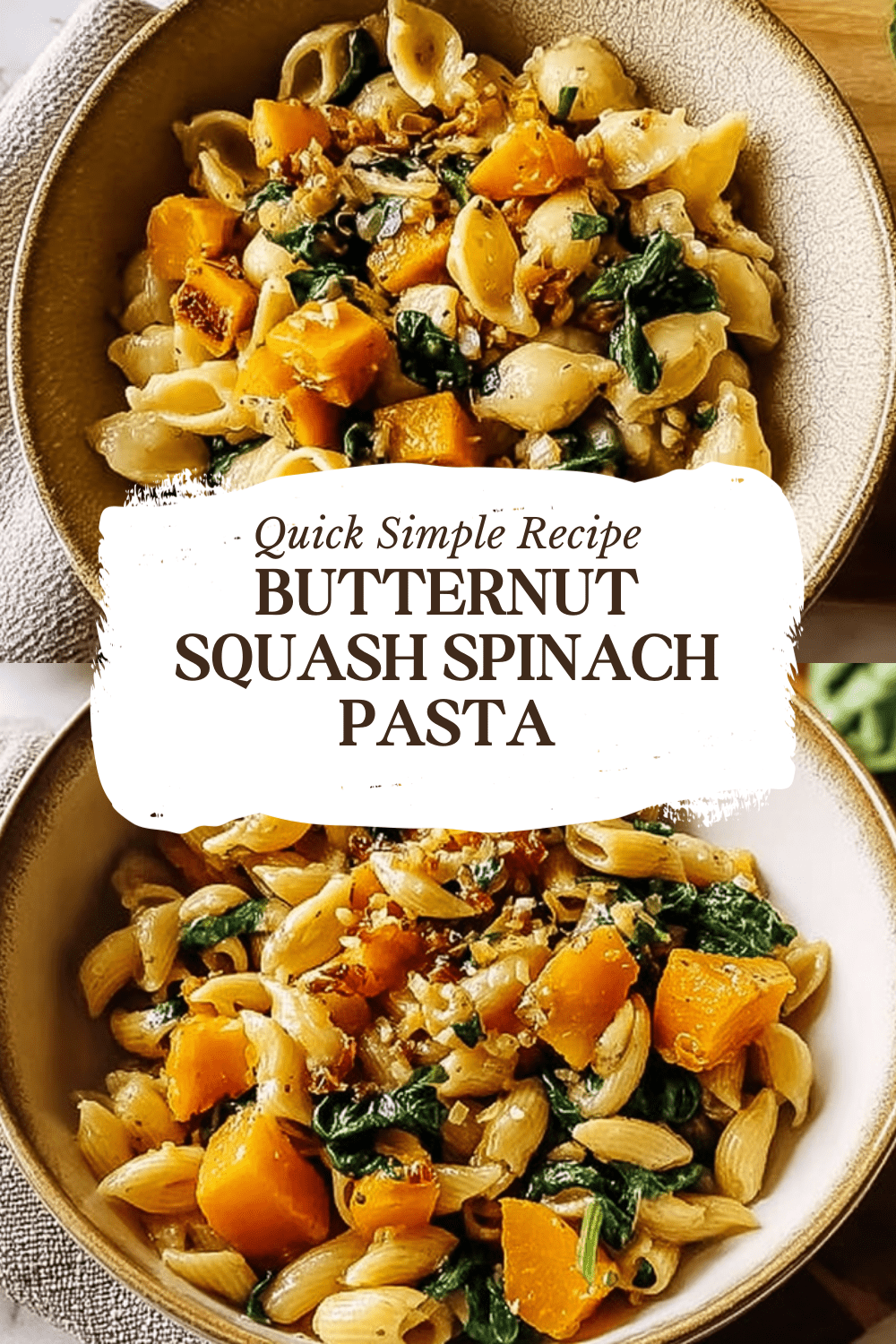 Butternut Squash Spinach Pasta