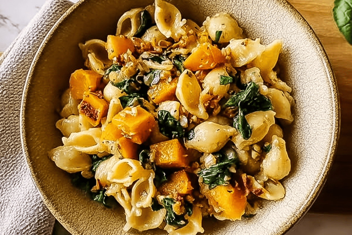 Butternut Squash Spinach Pasta
