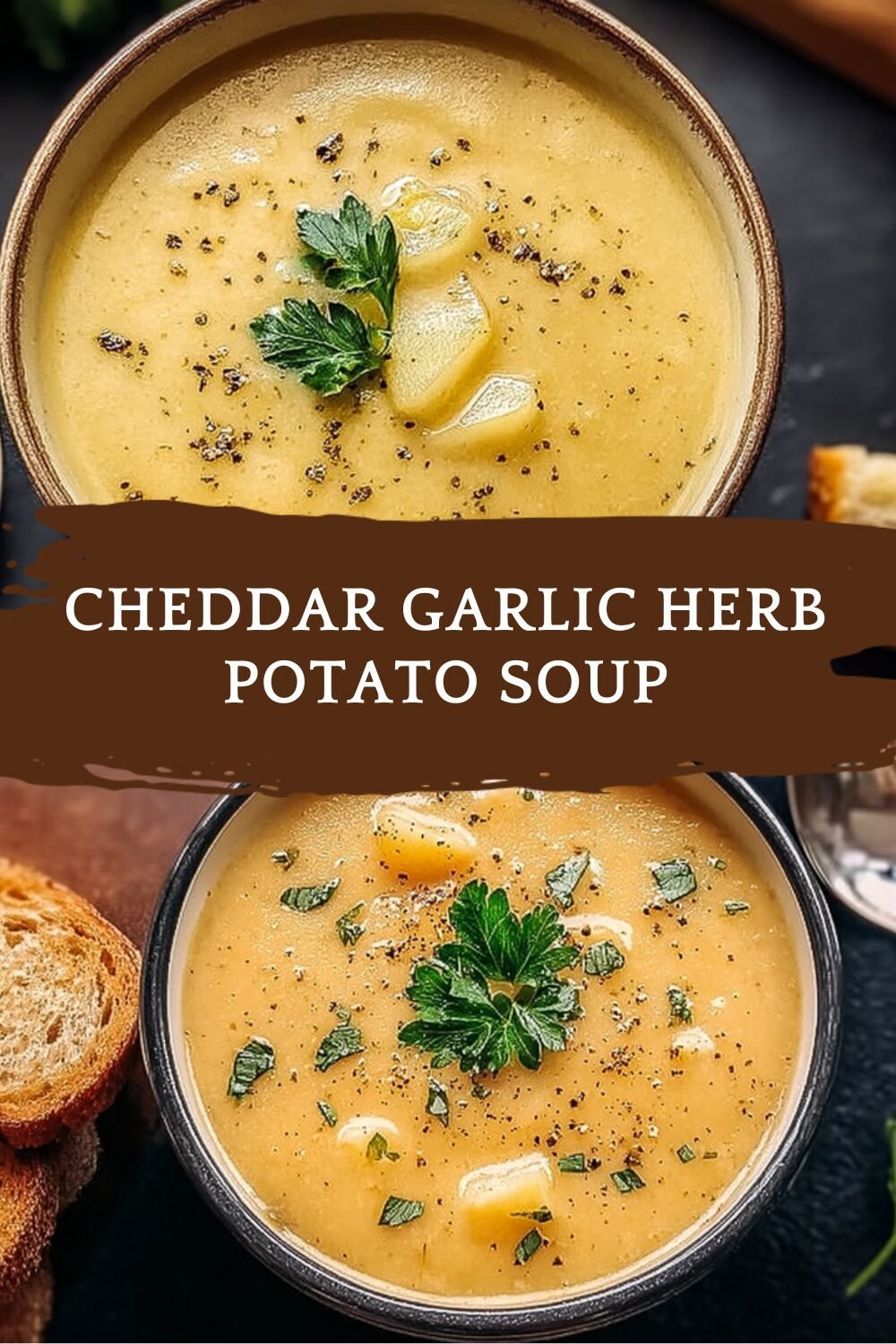 Cheddar Garlic Herb Potato Soup With Hearty, Creamy Flavors 7 Cheddar Garlic Herb Potato Soup