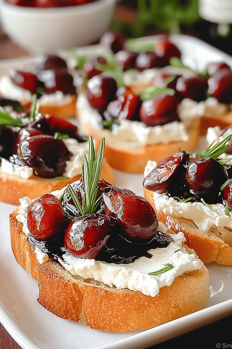 Cherry Goat Cheese Crostini