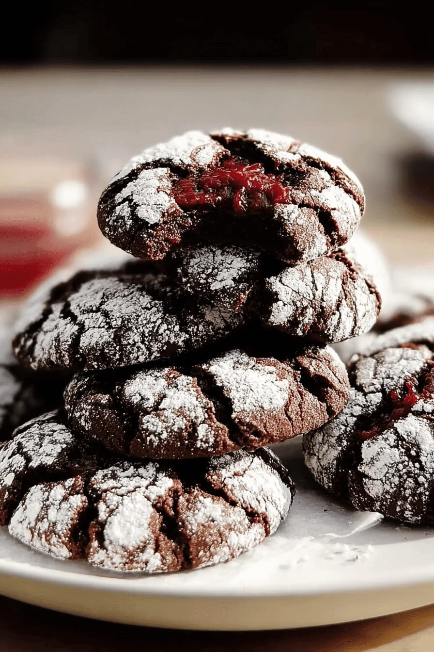 Chocolate Raspberry Crinkle Cookies Recipe With Rich Flavor 6 Chocolate Raspberry Crinkle Cookies