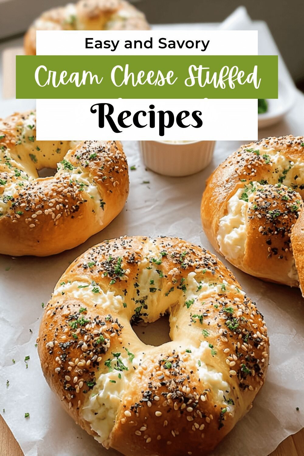 Stuffed Bagels Recipes With Savory And Sweet Filling Ideas 7 Cream Cheese Stuffed Garlic Bagels