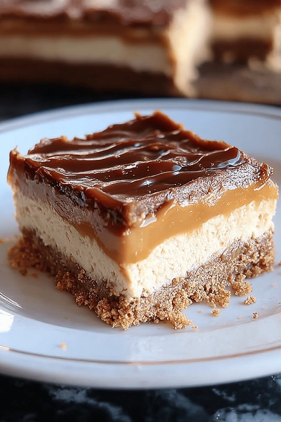 Dulce De Leche Cheesecake Bars With Creamy Caramel Swirl 6 Dulce Cheesecake Bars