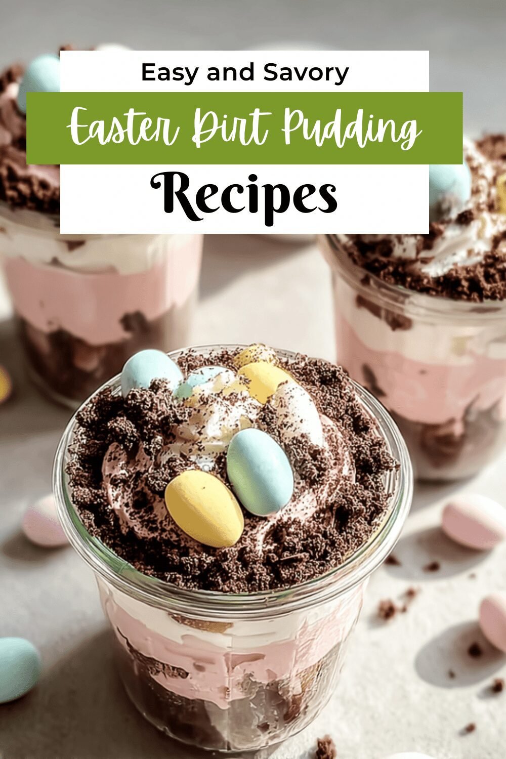 Easter Dirt Pudding Jars