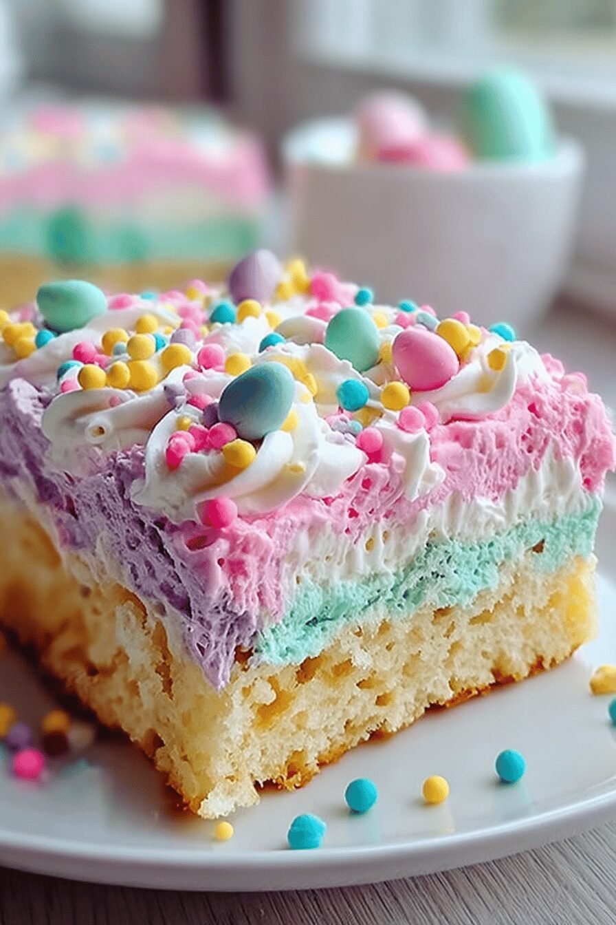 Easter Poke Cake Recipes With Creamy Filling And Festive Toppings 6 Easter Pastel Poke Cake