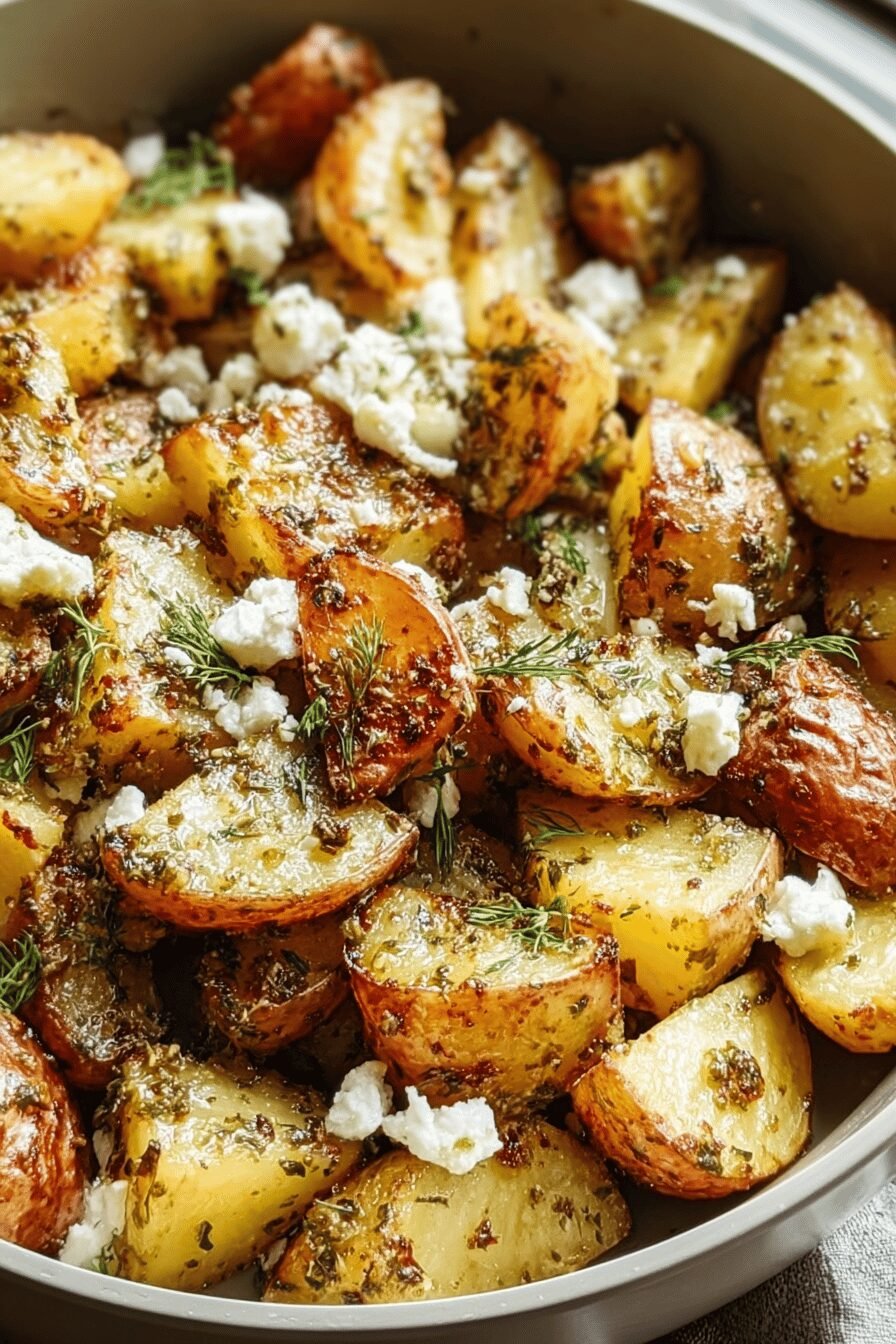 Lemon Feta Roasted Potatoes