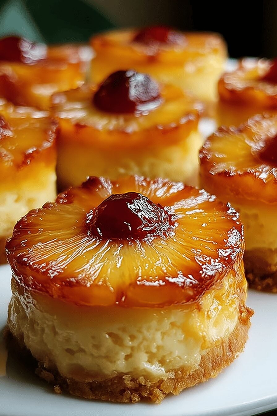 Mini Pineapple Upside Down Cheesecakes Recipe For Sweet Treats 6 Mini Pineapple Upside Down Cheesecakes