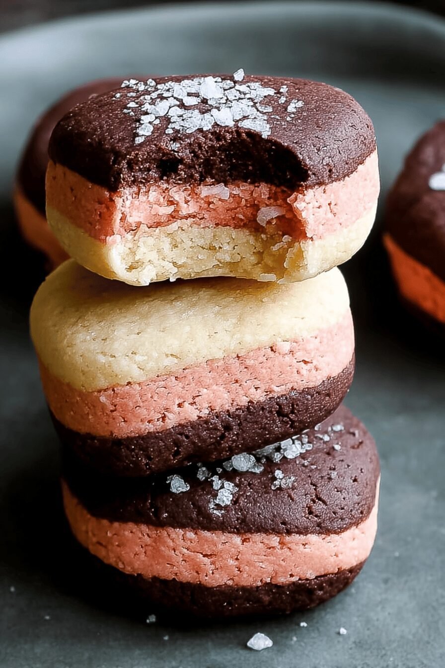 Neapolitan Cookies Recipe With Classic Chocolate Vanilla Strawberry Layers 6 Neapolitan Cookies