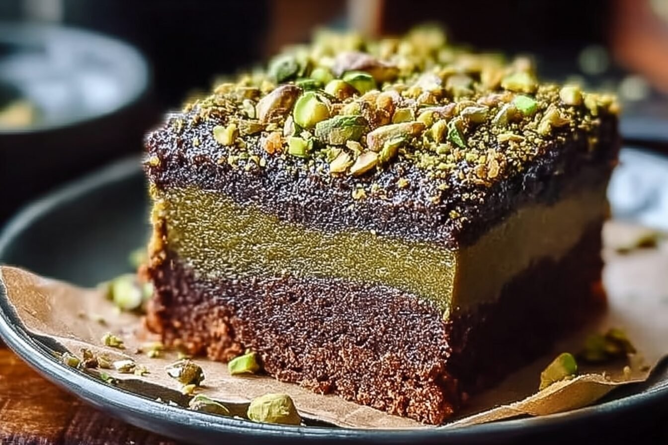 Pistachio Kunafa Brownies Recipe With Rich Nutty Flavor 6 Pistachio Kunafa Brownies