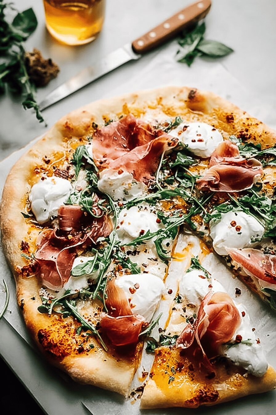 Prosciutto And Honey Burrata Pizza Recipe With Fresh Ingredients 6 Prosciutto Honey Burrata Pizza