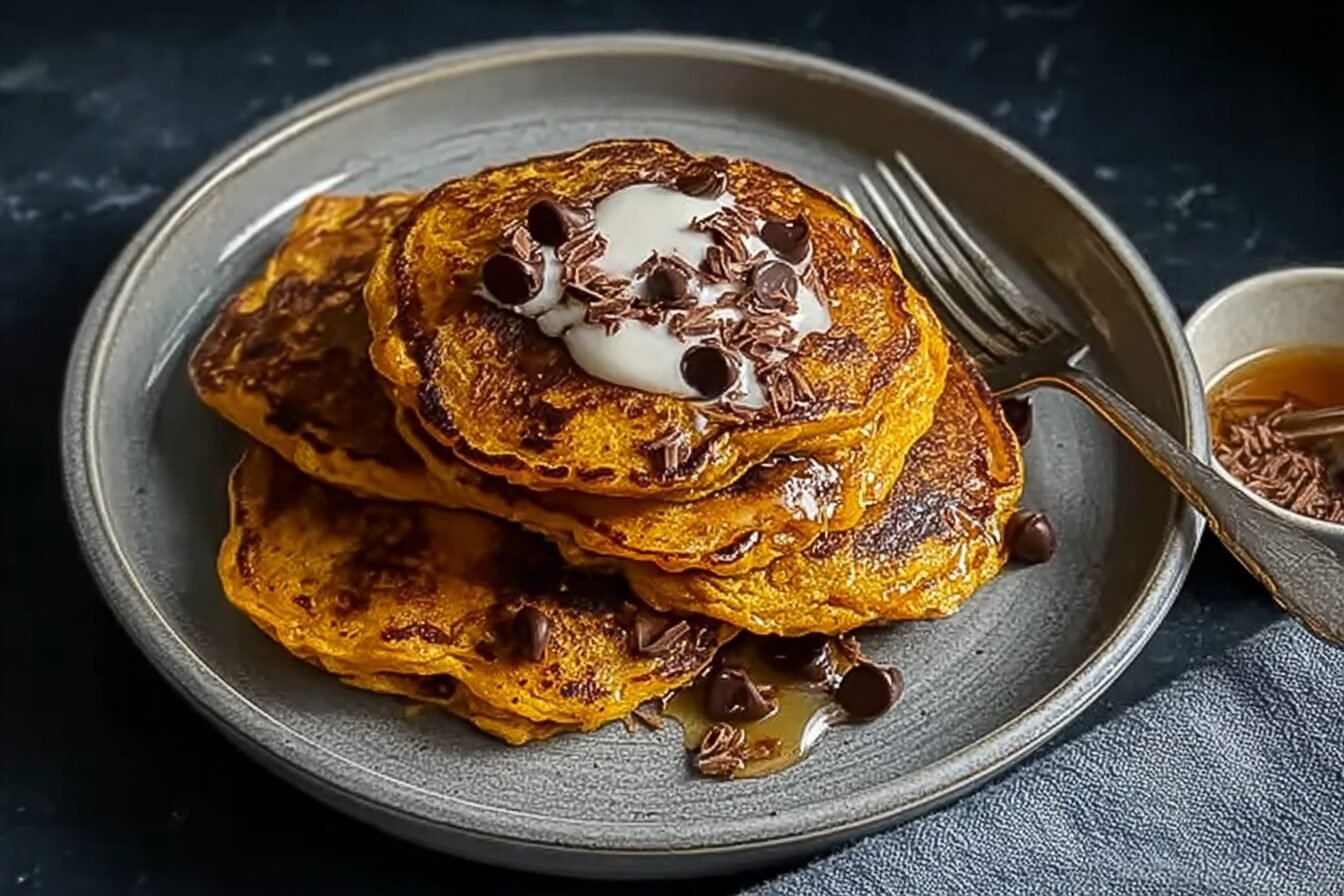 Pumpkin Chocolate Chip Pancakes Recipe With Seasonal Spices 6 Pumpkin Chocolate Chip Pancakes