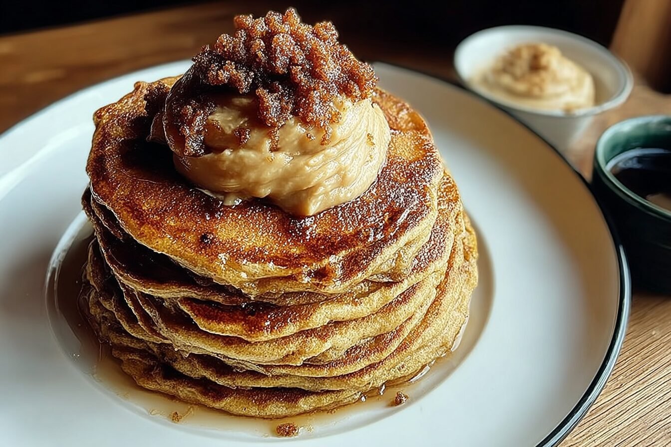Pumpkin Cinnamon Roll Pancakes
