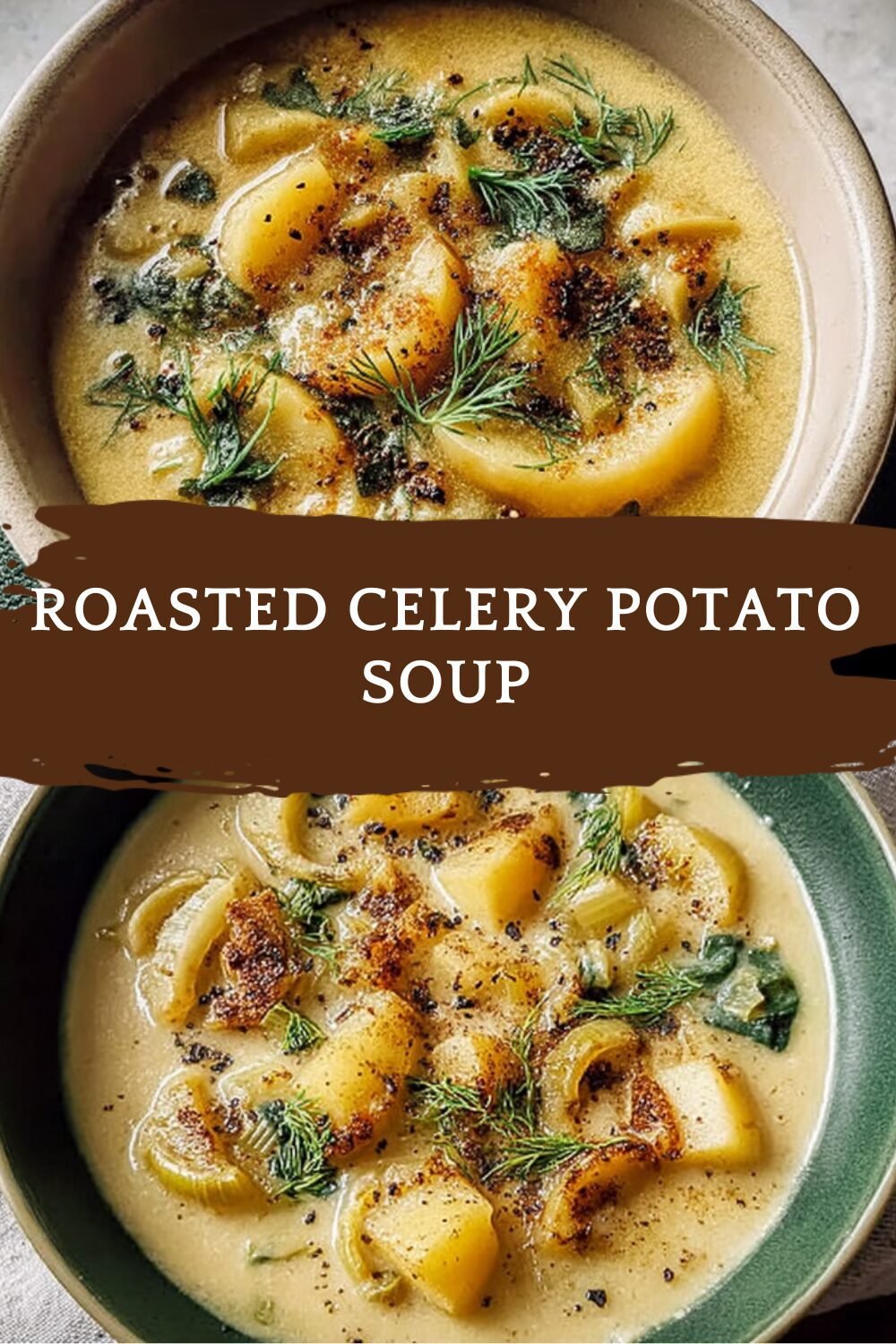 Roasted Celery Potato Soup Recipe With Creamy Garlic And Herbs 7 Roasted Celery Potato Soup