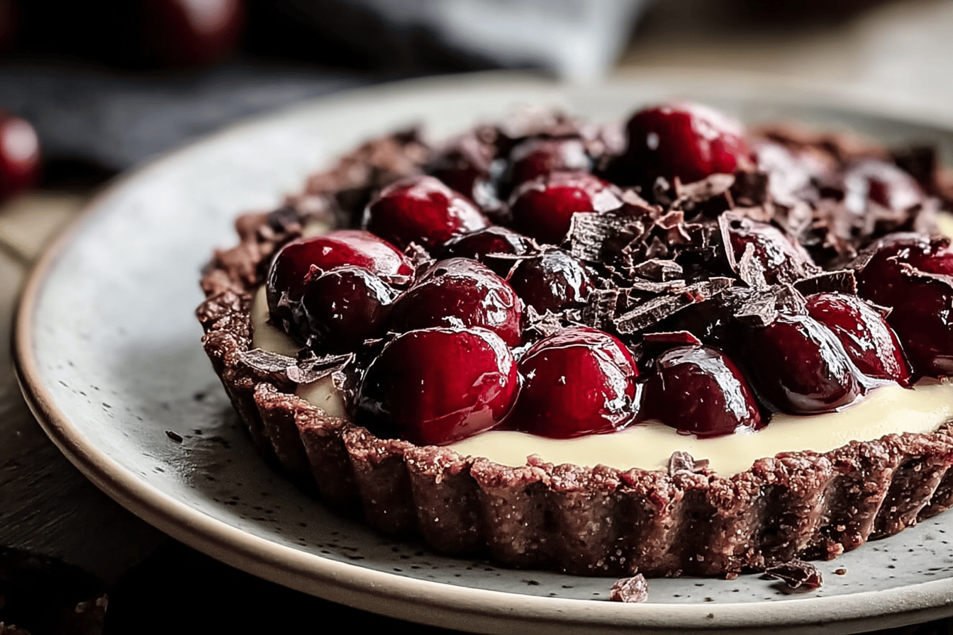 Sour Cherry Chocolate Tart