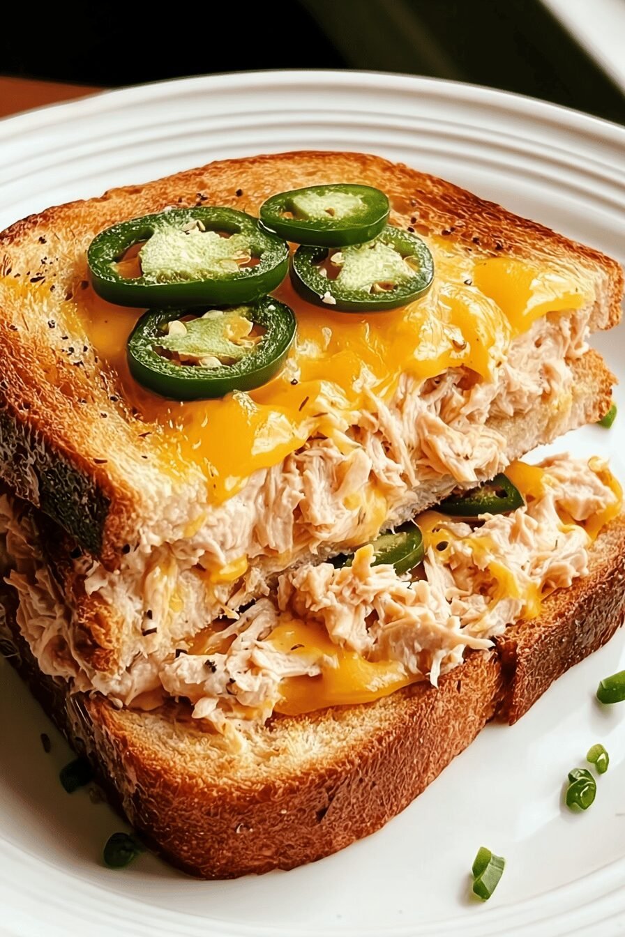 Jalapeño Tuna Melt With Spicy Cheddar And Toasted Bread 6 Spicy Jalapeno Tuna Melt