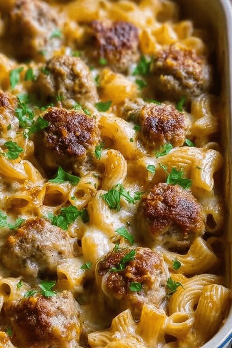 Swedish Meatball Pasta Bake Recipe With Creamy Sauce And Cheese 6 Swedish Meatball Pasta Bake