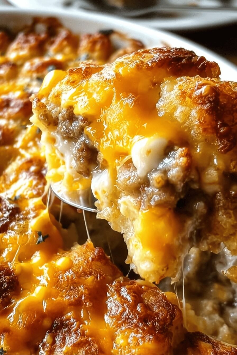 Tater Tot Breakfast Casserole Recipe With Sausage And Cheese 6 Tater Tot Breakfast Casserole