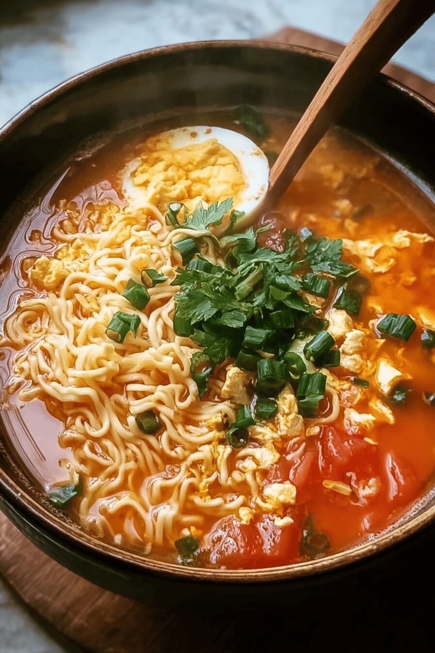 Tomato Egg Noodle Soup