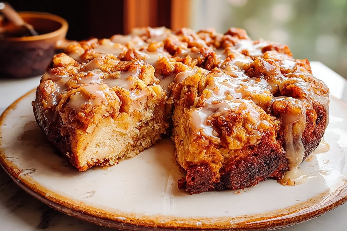 Apple Fritter Cake Recipe With Cinnamon And Sweet Glaze 6 Apple Fritter Cake