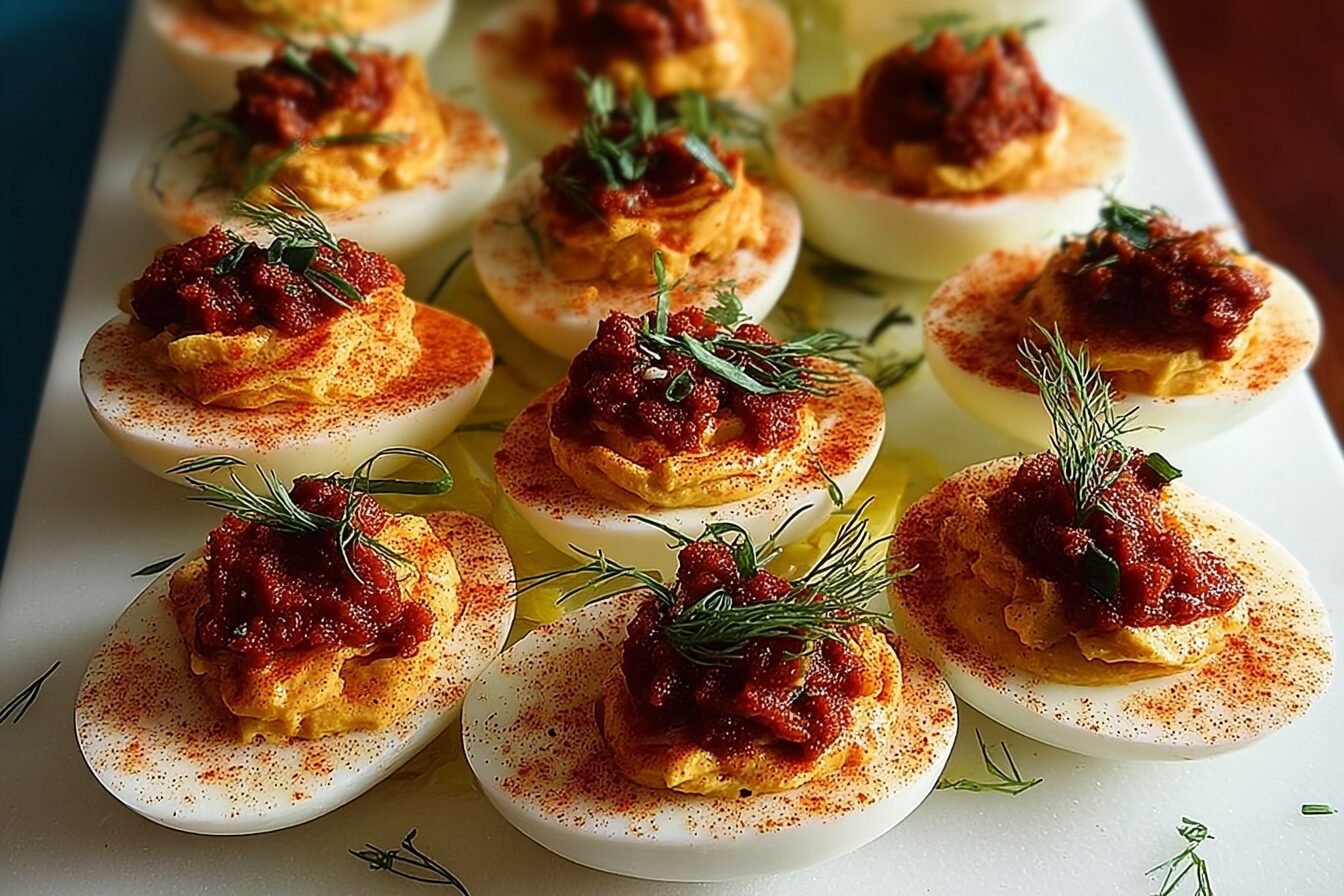 Bloody Mary Deviled Eggs