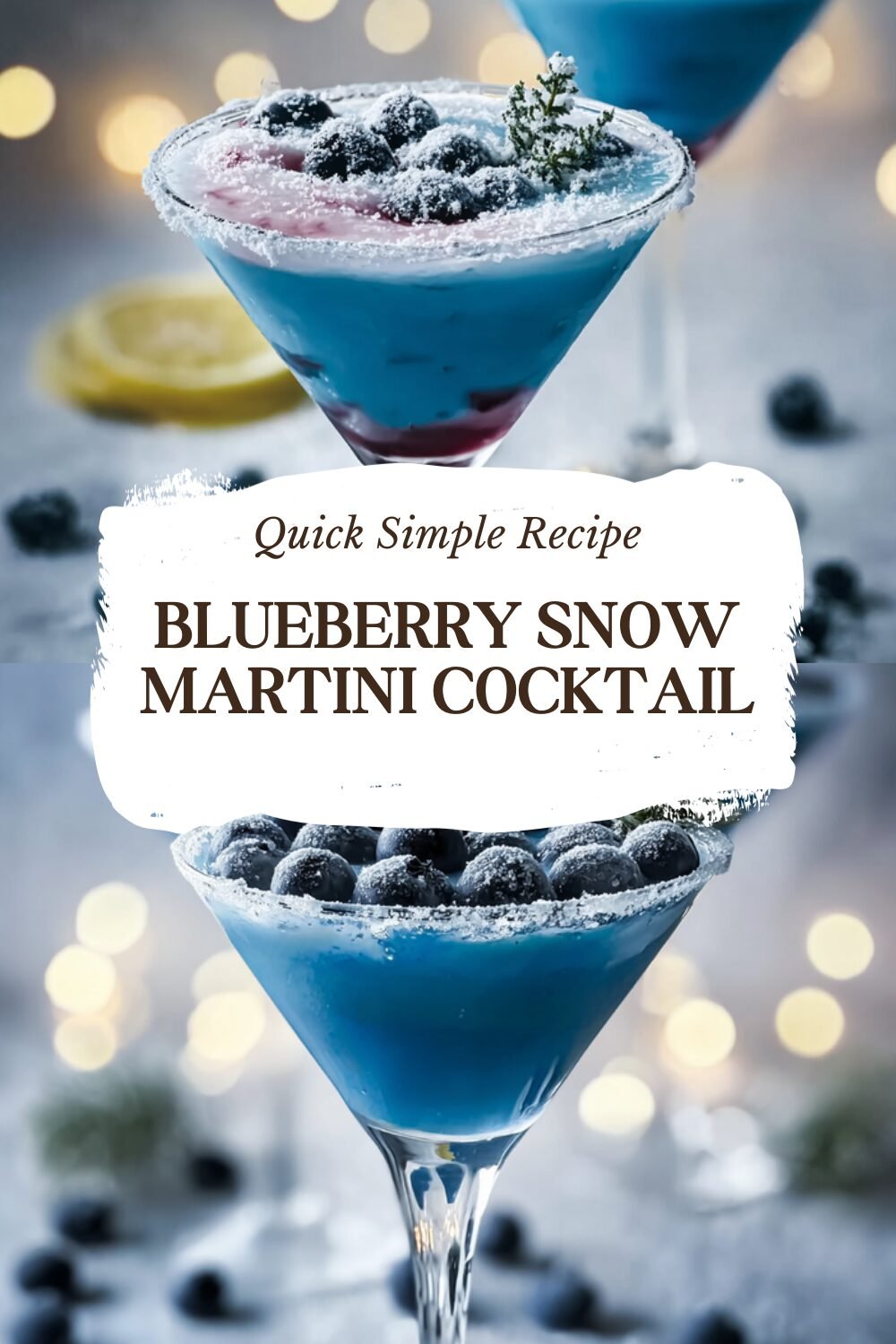 Blueberry Snow Martini Cocktail