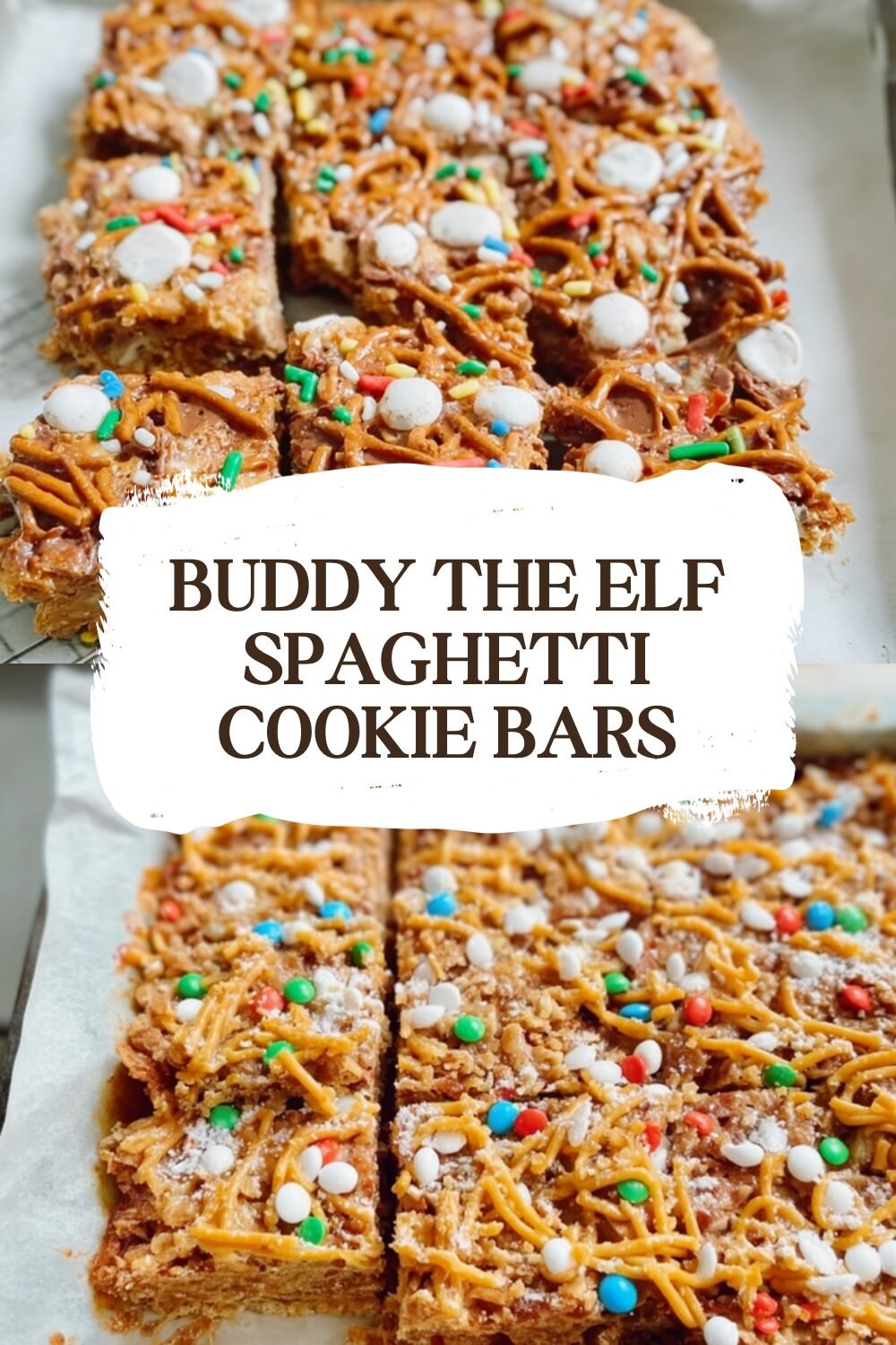 Buddy The Elf Spaghetti Cookie Bars