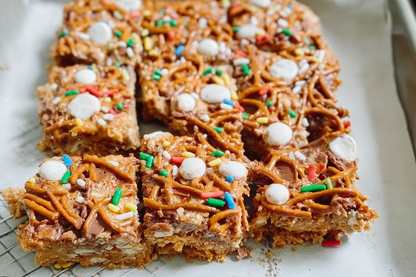 Buddy The Elf Spaghetti Cookie Bars