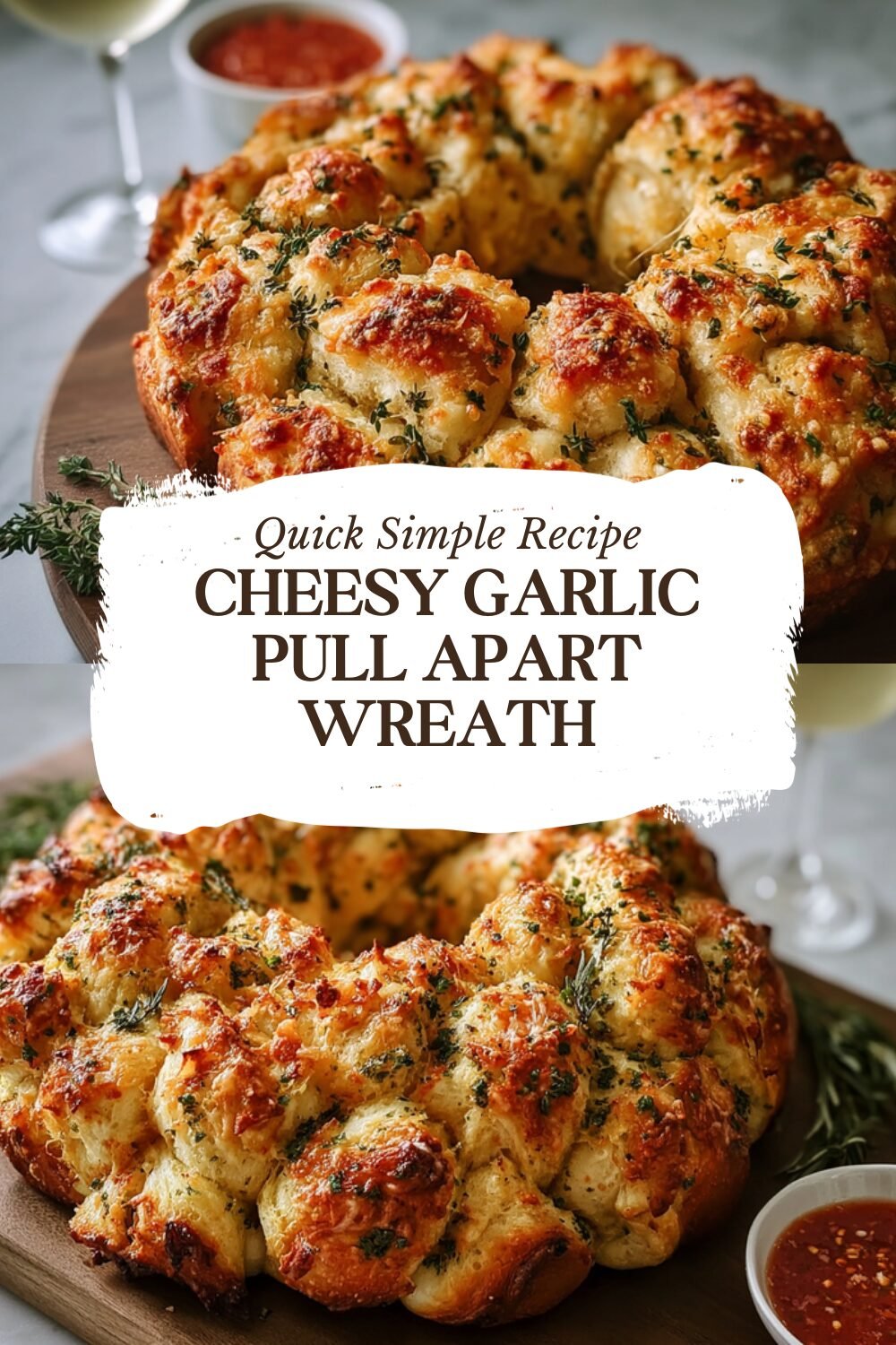 Pull Apart Garlic Butter Bread Wreath Recipe For Sharing 7 Cheesy Garlic Pull Apart Wreath