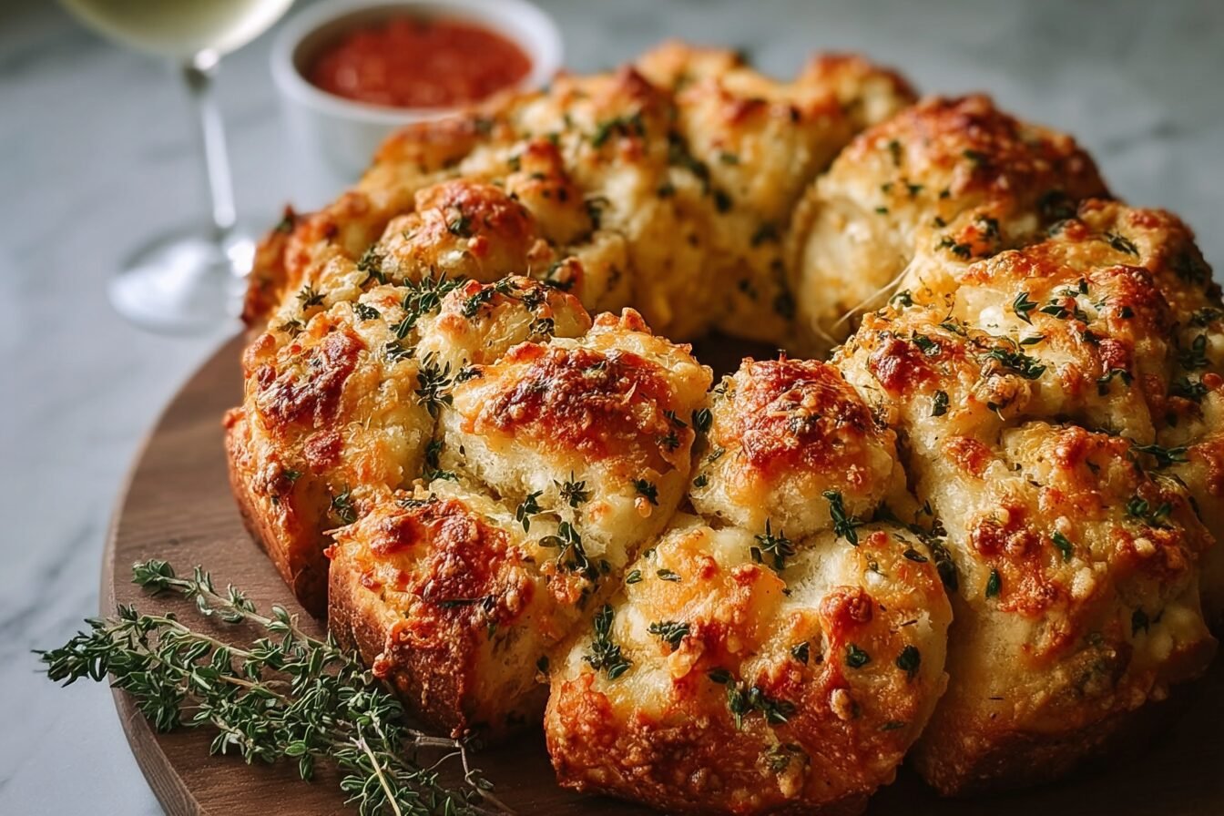 Pull Apart Garlic Butter Bread Wreath Recipe For Sharing 6 Cheesy Garlic Pull Apart Wreath