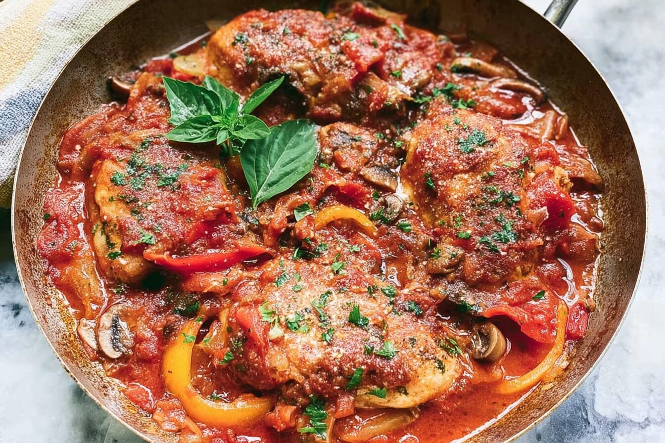 Easy Chicken Cacciatore Recipe Simple One Pot Dinner 6 Chicken Cacciatore