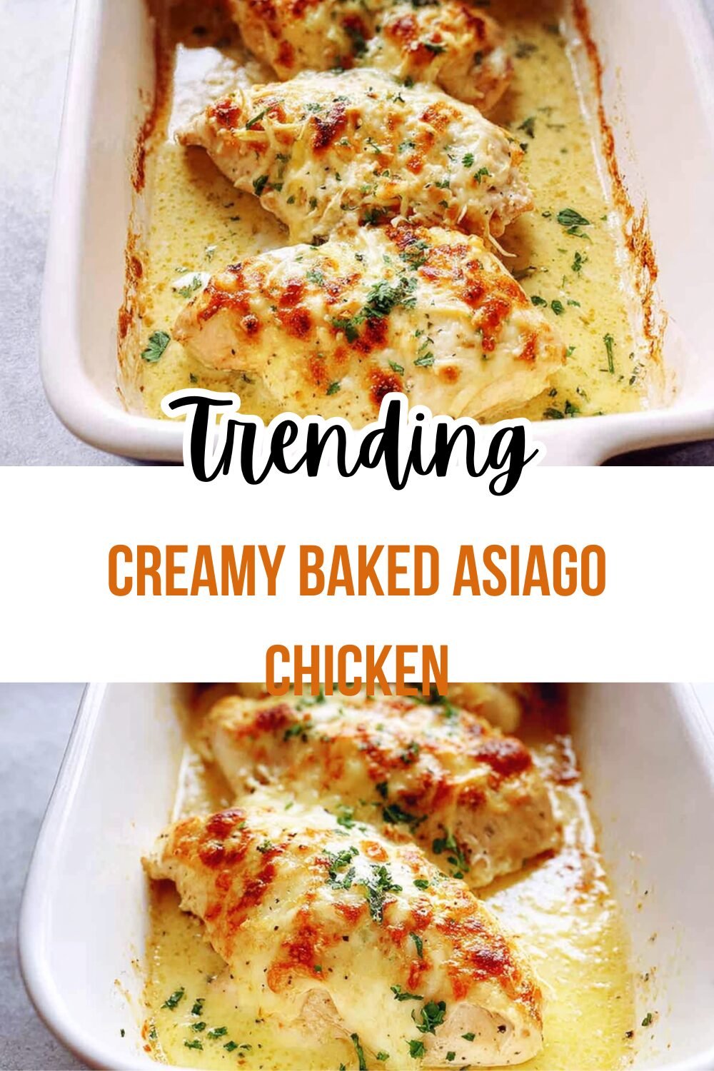 Creamy Baked Asiago Chicken