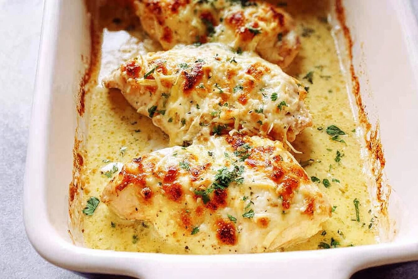Creamy Baked Asiago Chicken