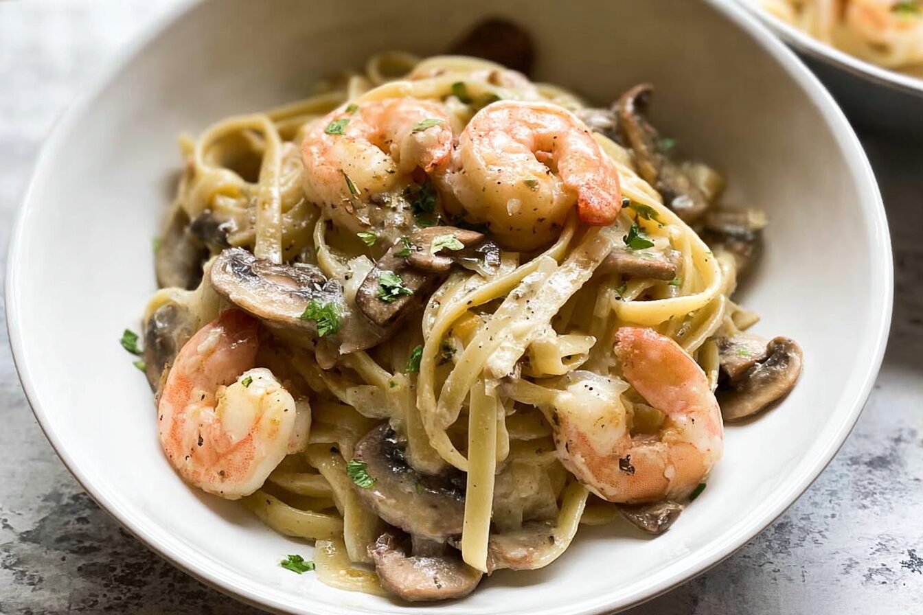 Creamy Shrimp Mushroom Pasta
