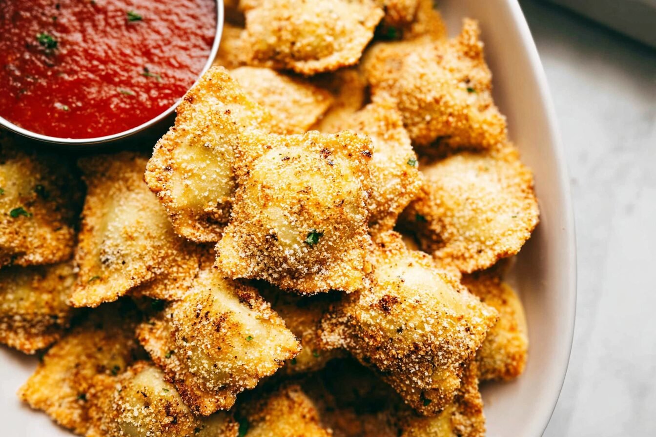 Crispy Baked Parmesan Ravioli Recipe With Golden Cheese Crust 6 Crispy Baked Parmesan Ravioli