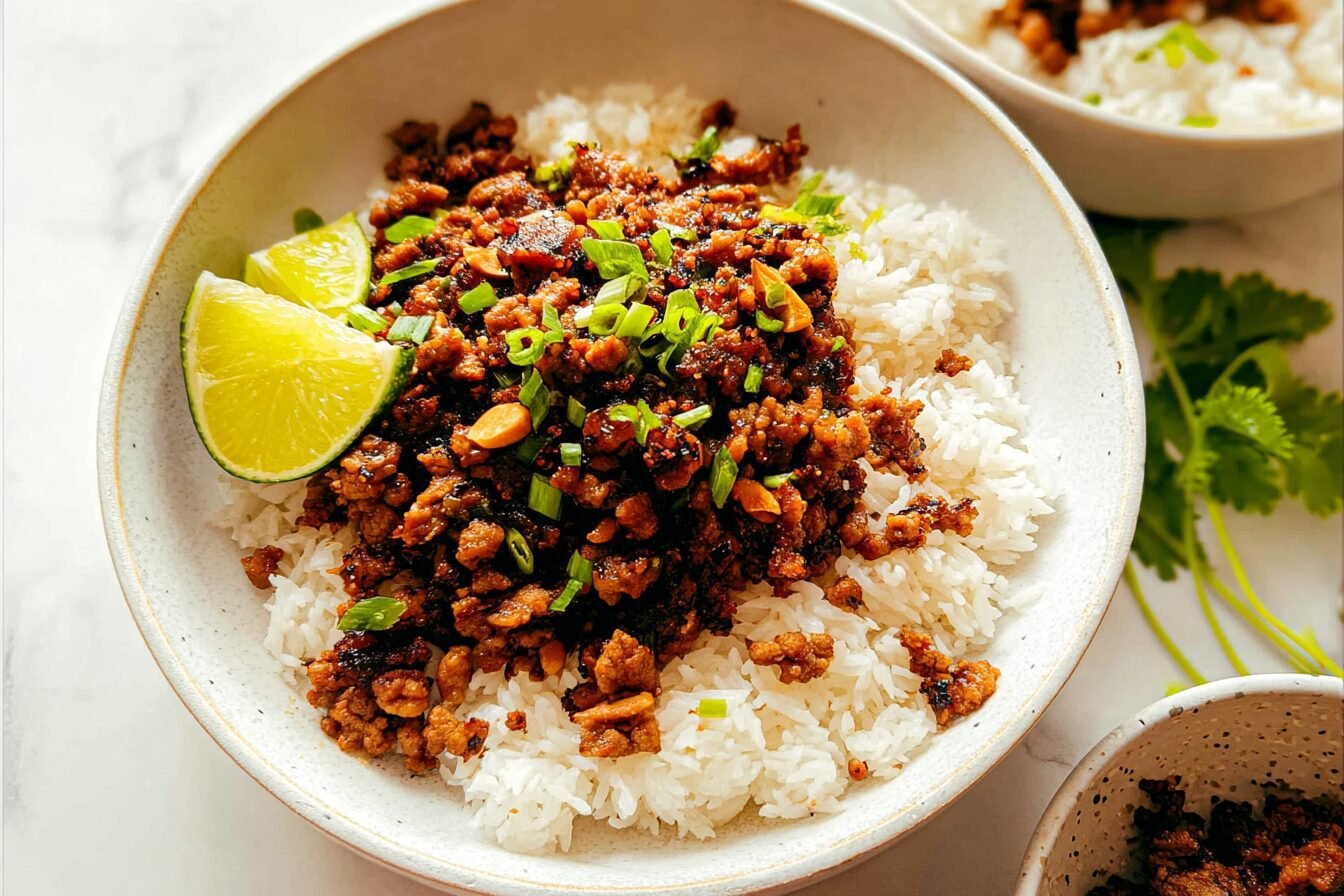 Ginger Lime Pork Served With Fragrant Coconut Rice 6 Ginger Lime Pork