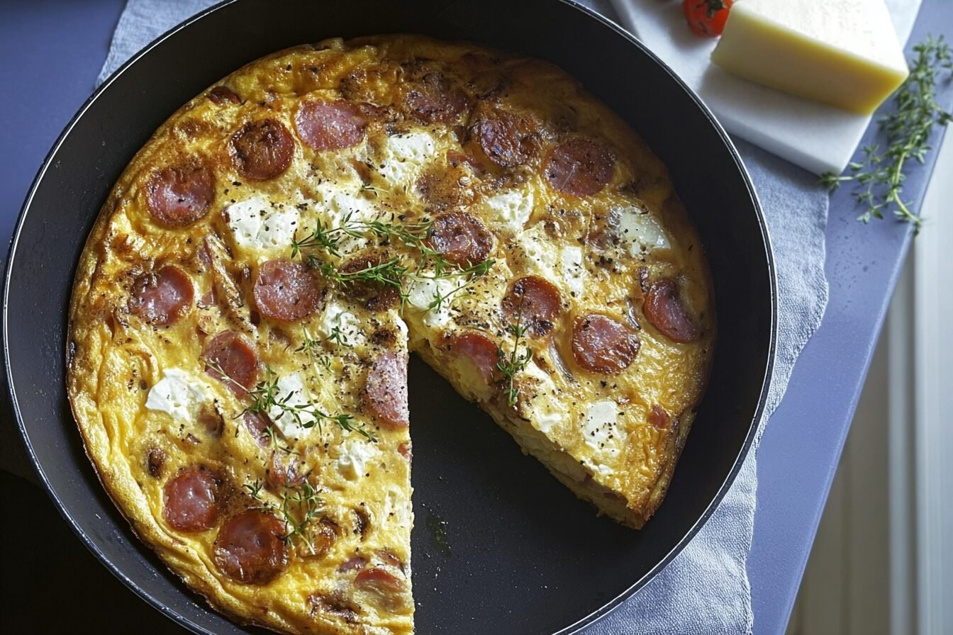Ham Cheese Onion Frittata