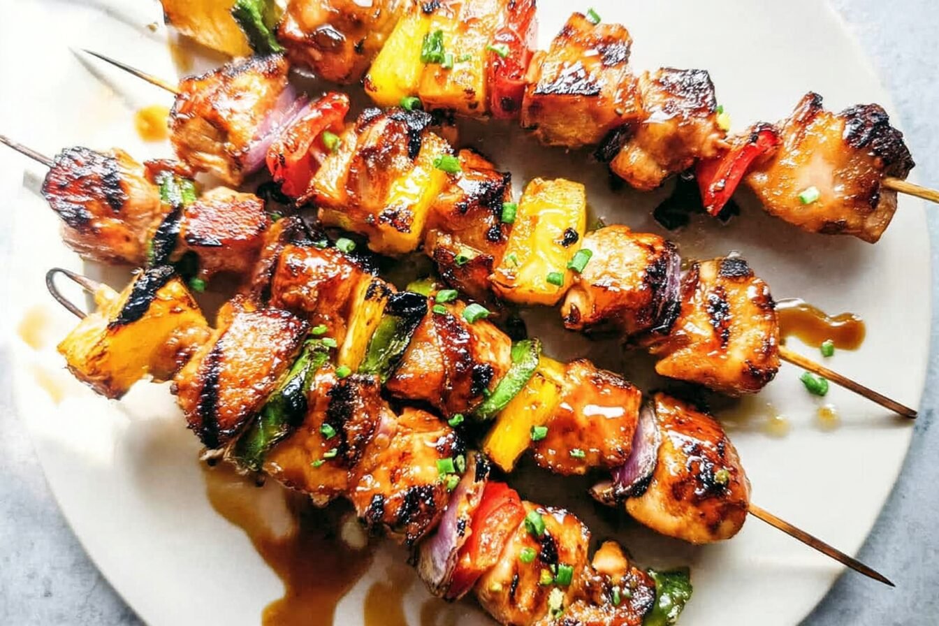 Hawaiian Teriyaki Chicken Skewers
