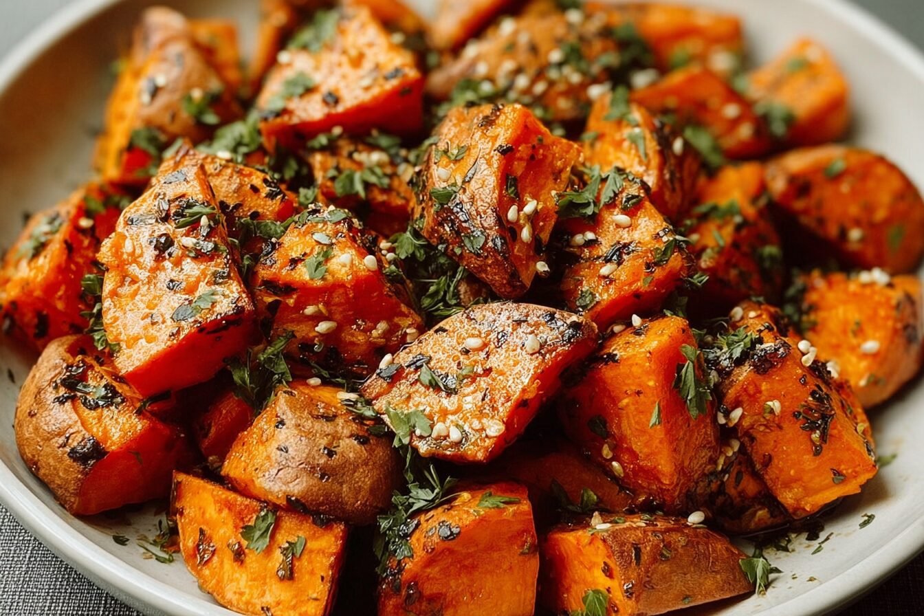Herb Roasted Sweet Potatoes With Garlic And Fresh Spices 6 Herb Roasted Sweet Potatoes