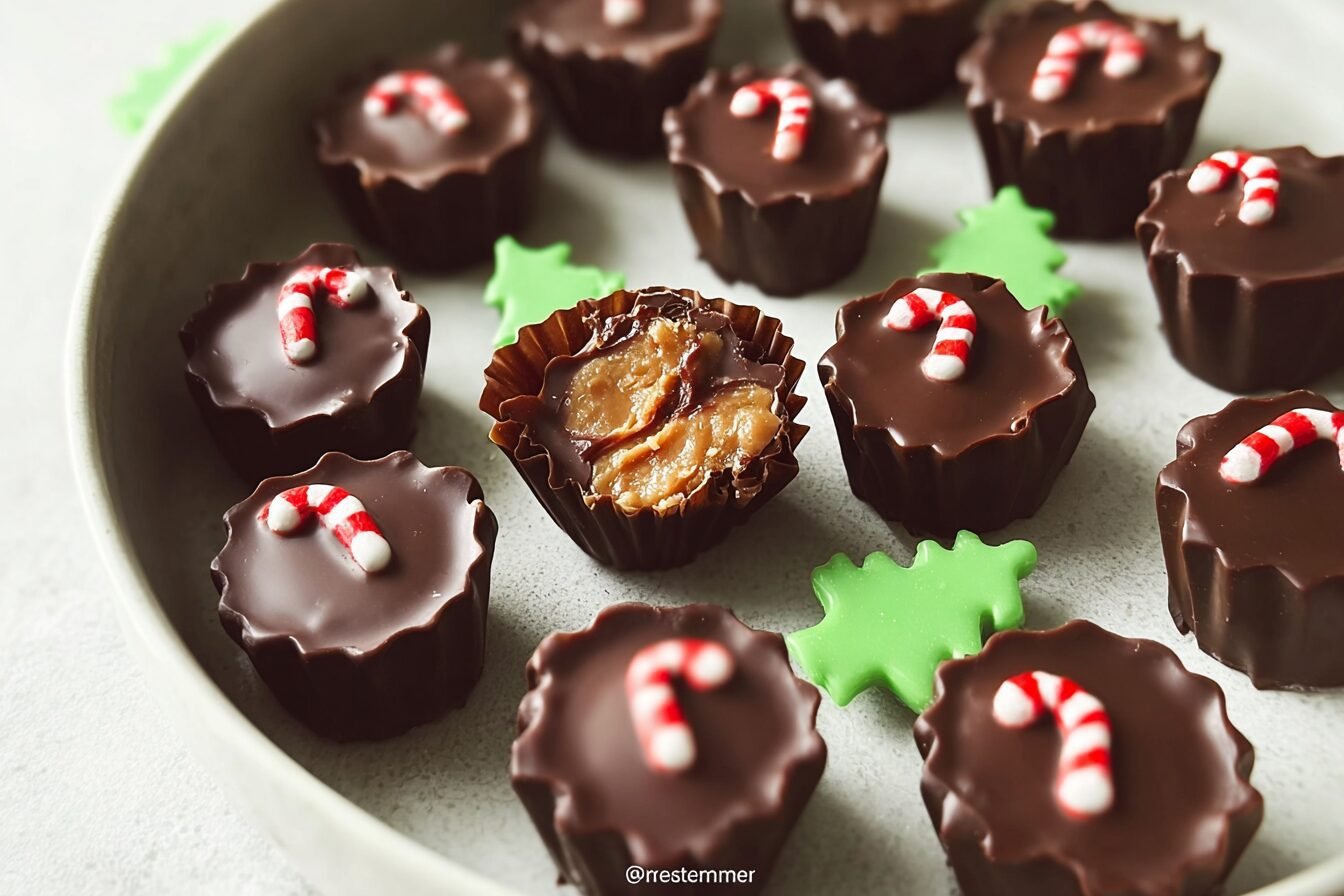 Holiday Peanut Butter Chocolate Meltaways