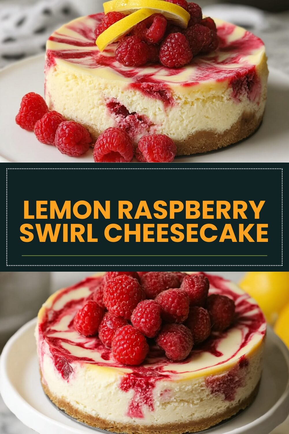 Lemon Raspberry Swirl Cheesecake