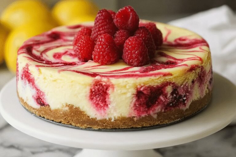 Lemon Raspberry Swirl Cheesecake 90.Png
