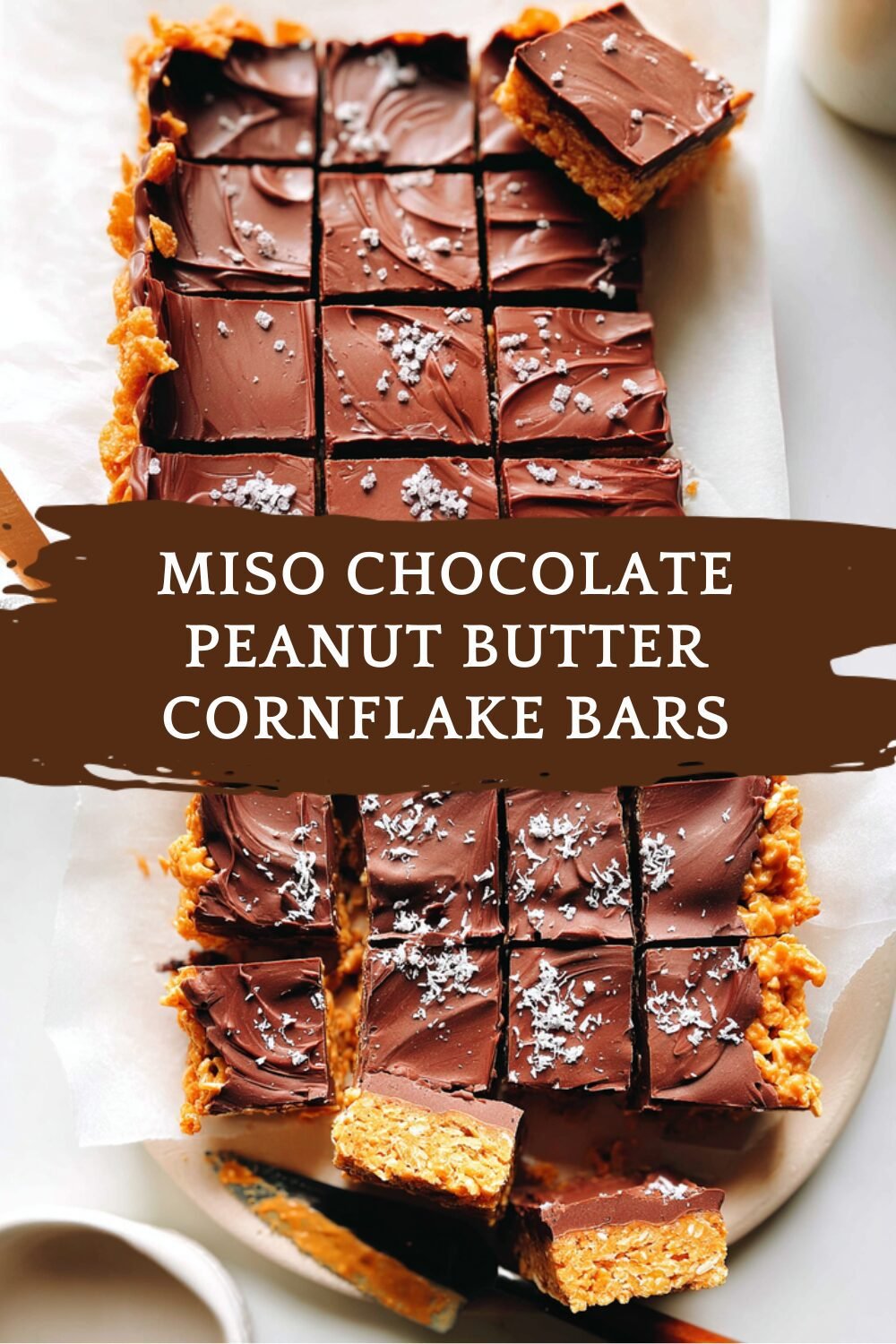 Miso Chocolate Peanut Butter Cornflake Bars