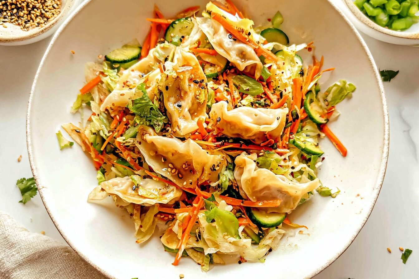 Potsticker Salad Recipe With Crispy Dumplings And Fresh Greens 6 Potsticker Salad