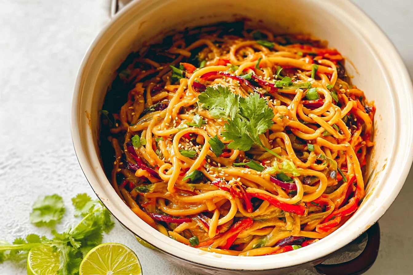 Rainbow Peanut Noodles