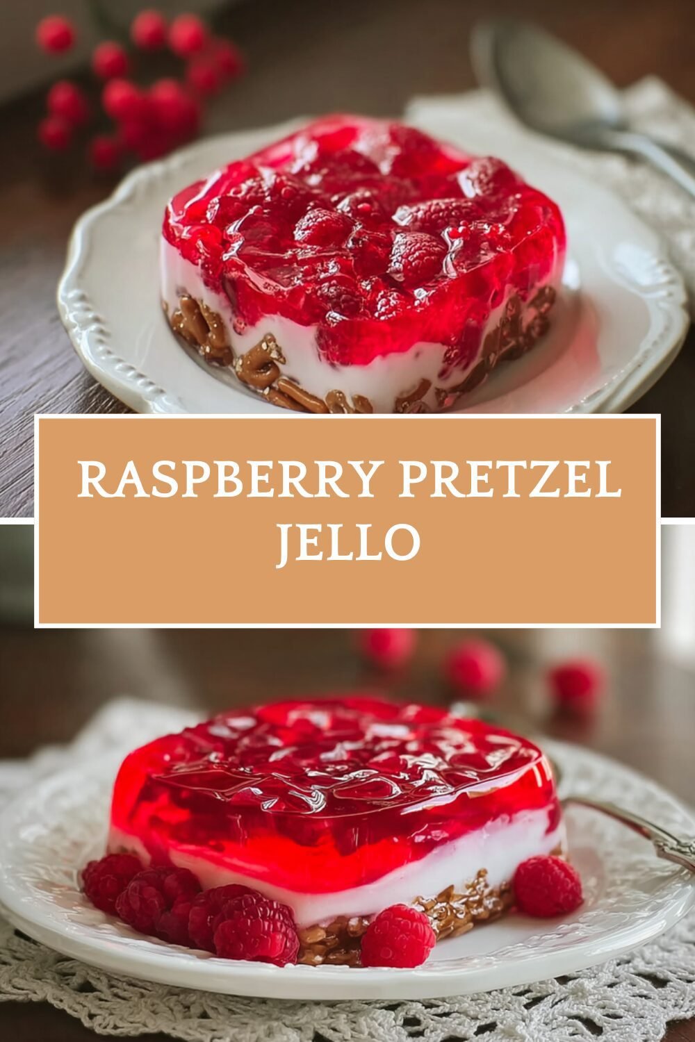 Raspberry Pretzel Jello