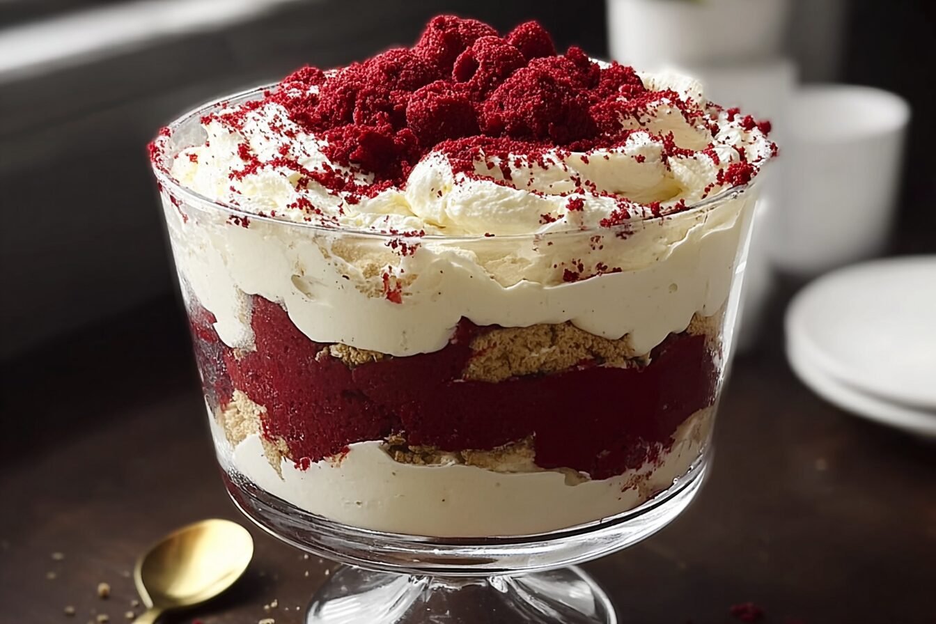 Red Velvet Trifle Recipe With Creamy Layers And Chocolate Touches 6 Red Velvet Cheesecake Trifle
