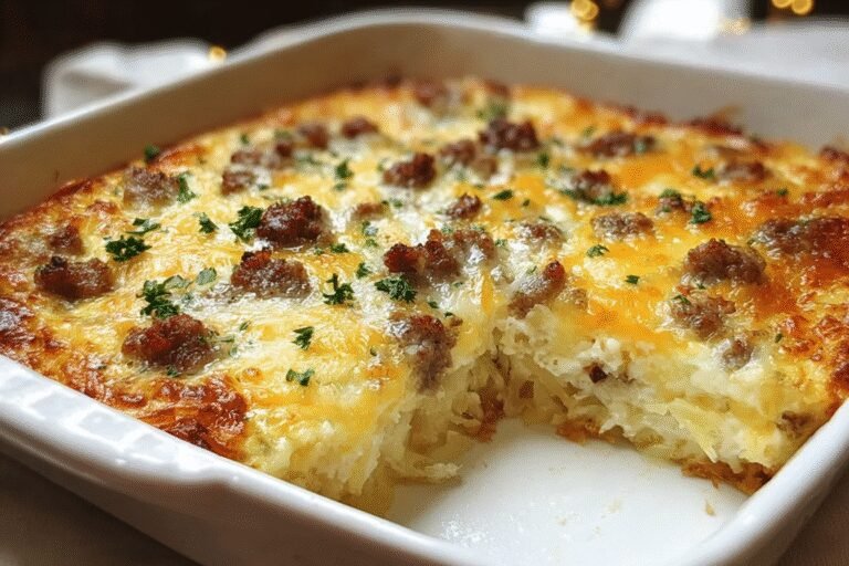 Sausage Egg Cream Cheese Hashbrown Breakfast Casserole 66.Png