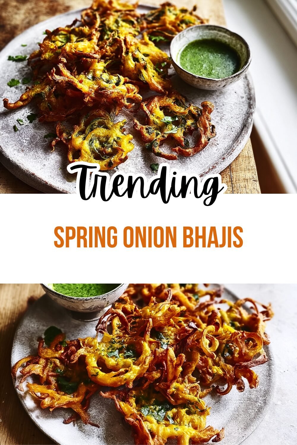 Spring Onion Bhajis With Fresh Mint And Coriander Chutney Recipe 7 Spring Onion Bhajis