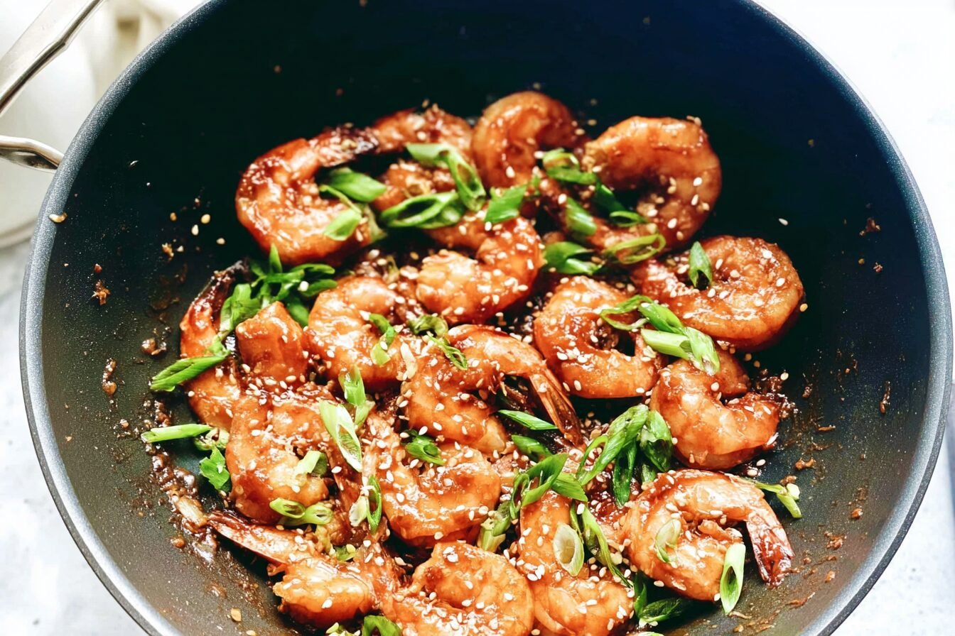 Sticky Sesame Garlic Shrimp