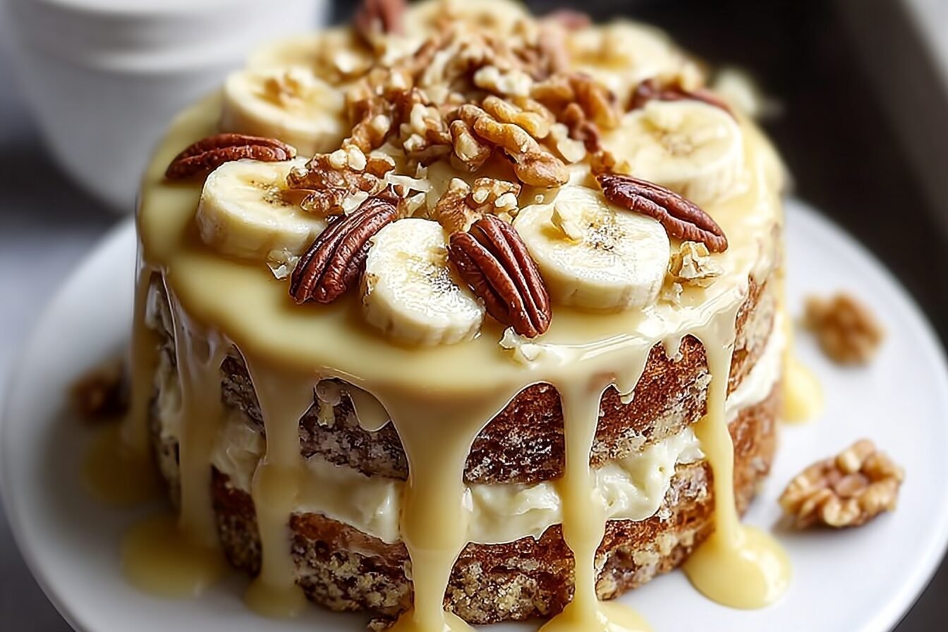 Banana Walnut Cream Cake